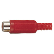 Red Sleeved Phono In-Line Socket Red Sleeved Phono In-Line Socket