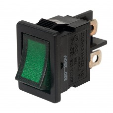 SCI R13-73C-02 Green DPST Illuminated Rocker Switch