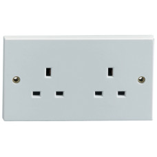 Twin Unswitched White Socket
